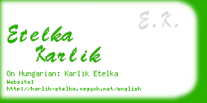 etelka karlik business card